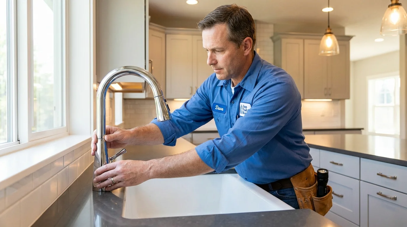 Kitchen faucet installation by Johns Plumbing LLC in Lovingston